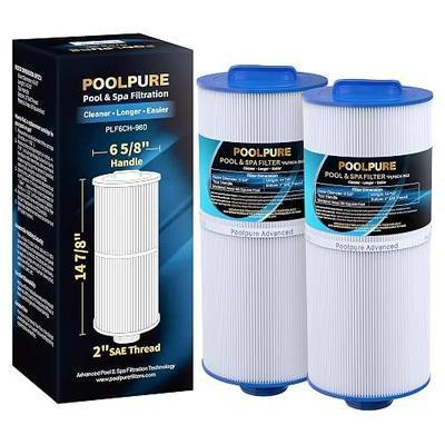 POOLPURE J300 Spa Filter Replaces PJW60TL-F2S, Jacuzzi Filters J-300, J400, Unicel 6CH-960, Filbur FC-2800, 6540-476, 6540-383, Hot Tub Filter with Closed Handle(Not be Removed) 2 Pack