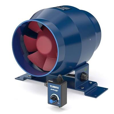 TURBRO AirSupply ES4 4 Inch Inline Duct Fan, 195 CFM Energy Efficient Exhaust Fan with Variable Speed Controlled EC Motor for Grow Tents, Hydroponics, Industrial and Residential Ventilation