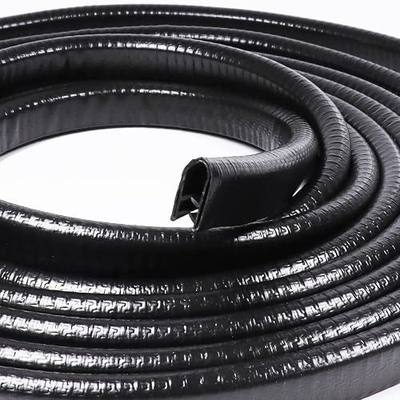 Black Edge Trim Rubber U Channel Sealing Weather Stripping with Metal 150FT | 1/2" X 3/8" Fit Gap 3/64" to1/4" Rubber Weather Stripping with Metal Car Door Edge Sealing Strip, Car Door Entry Guard