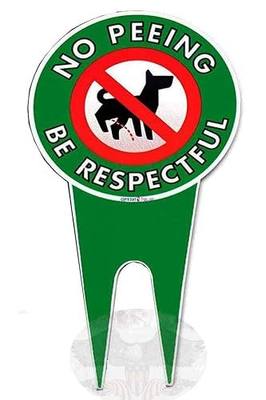 Art Lawn Decoration No Peeing Be Respectful Dog Sign Stop Dogs from Pooping and Peeing On Your Lawn Sign Politely Reads Please Be Respectful Protect Your Property! (6 X 12 in 1 Piece No Peeing)