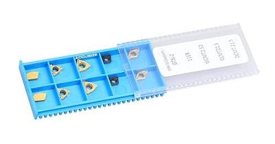 Accusize Industrial Tools 2 Pc of Each Kind of Carbide Inserts for 2988-0012, CVD Coated and Tin Coated, Total 10 Pieces, 2988-0012Inserts | 2 Each of 11ER A60, GTN-2, WCMT2.52, CCMT21.5, and DCMT21.5 for Steel, 2988-0012INSERTS
