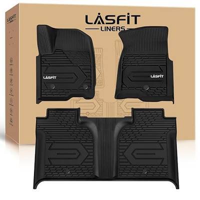 LASFIT Floor Mats 2019-2026 for Chevy Silverado/GMC Sierra 1500, 2020-2026 for 2500 HD/3500 HD, Crew Cab & Bucket Seat Only (Fit with Rear Under-Seat Storage Box, Not Fit 2nd Row Plastic Box), Black