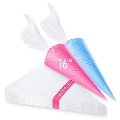 Tamodan Piping Bags 100PCS & 16 Inches Tipless Piping Bags, Extra Thick Pastry Bags Disposable, Non-Slip Icing Piping Bags Disposable Design, Cake Decoration.