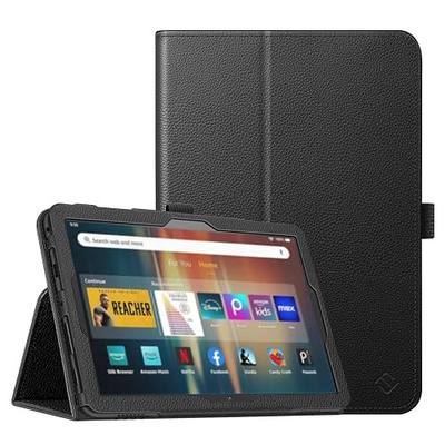Fintie Folio Case for Kindle Fire HD 8 & 8 Plus 12th/10th Gen, Black | Slim Fit Vegan Leather Folding Stand Cover for Fire HD 8 2024/2022/2020, Pen Holder, Magnetic Closure, Auto Sleep/Wake