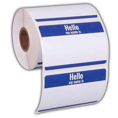 350 Pack Hello My Name is Stickers Identification Badges, 3.5" X 2.25" Peel and Stick for Conferences, Offices and Schools - Made in The USA (Blue 1 Pack)