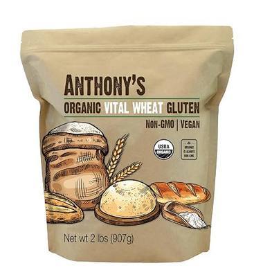 Anthony's Organic Vital Wheat Gluten, 2 lb, High in Protein, Vegan, Non GMO, Keto Friendly, Low Carb