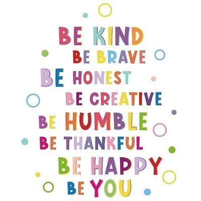 Mudder Colorful Inspirational Wall Decal Be Thankful Brave Creative Sticker Motivational Phrases Sticker Inspirational Lettering Quote Decals for Classroom Nursery Kids Decoration