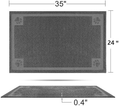 Dog Mat for Food and Water Under Bowl and Feeder, 35 x 24 Inches Large Dog Bowl Life Food Pet Mats for Dogs and Cats, Silicone Non Slip for Floors, Easy to Clean