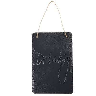 Slate Farmouse Hanging Chalkboard haning Sign Double Sided 8 x 12 Inches - Black Rustic Wall Décor for Kitchen, Wedding, Bathroom, Outdoor Garden, Pantry Signs
