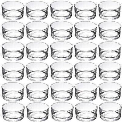 GOLDEAL 30 PCS Small Clear Glass Tealight Candle Holders,Tealight Holders Bulk Use for Weddings Parties Dinner,for 1.5" Tealight. as Well as Candle Mould…