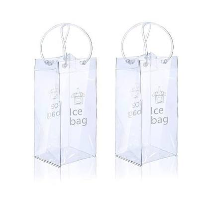 Ice Wine Bag Portable Collapsible Clear Wine Pouch Cooler with Handle for Party,Outdoor,Champagne,Cold Beer,White Wine,Chilled Beverages,Iced Drinks 3 Pack (2)