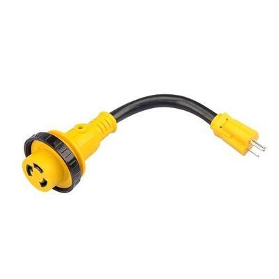 ClearMax Generator Extension Cord 15AMP RV Power Adapter with Threaded Twist Lock Feature, Pure Copper Generator Plug Adapter, 10AWG3C STW, ETL Listed,12 Inch