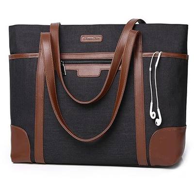 Laptop Bag for Women,ChaseChic Waterproof Classic Teacher's Tote Bag 15.6in Computer Work Bags for Women with Luggage Strap