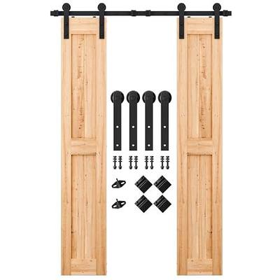 SMARTSTANDARD 5 FT Double Barn Door Hardware Kit, Fit 15" W Door Panel