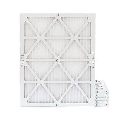 Glasfloss 20x25x1 MERV 10 Pleated AC Furnace Air Filters. Box of 6 | Exact Size: 19-1/2 x 24-1/2 x 7/8, Rating: MERV 10, MPR 800, FPR 7, Durable Heavy-Duty Frame, Made in USA