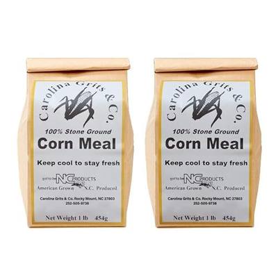 Carolina Grits Company Stone Ground Medium Grind - Chef Grade non-GMO Cornmeal 2 Pack, 32 ounces