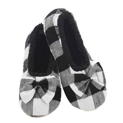 Snoozies Buffalo Plaid Ballerina Slippers for Women