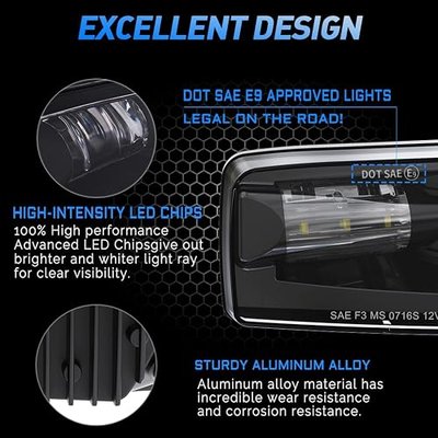 Z-OFFROAD Upgrade LED Fog Lights Bumper Driving Lamps for 2007-2014 Silverado 2007-2015 Suburban Tahoe 2007-2013 Avalanche Pick Up Truck - Black