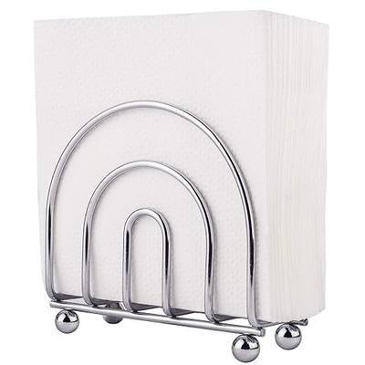 Chrome Paper Napkin Holder & Tissue Dispenser for Kitchen Countertops | Classic metal organizer for dining tables, picnics & patios. Stable dispenser perfect for indoor or outdoor entertaining.