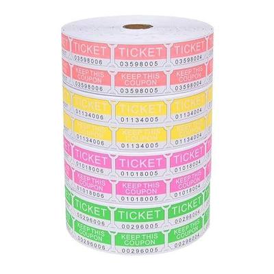 L LIKED 8000 Raffle Tickets Rolls, 4 Colors, 50/50 Raffle Tickets Consecutive Numbers for Events, Parties, Class Reward & Prizes(Neon-Red/Green/Yellow/Pink)