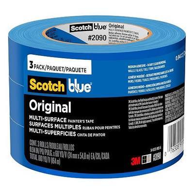 ScotchBlue Original Multi-Surface Painters Tape, 1 Inch Wide (0.94 in. x 60 Yds), 3 Rolls, Blue, Paint Tape Protects and Removes Easily, Masking Tape for Indoor and Outdoor Use (2090-24EC3)