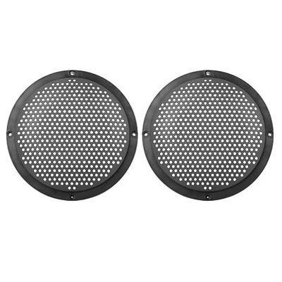 X AUTOHAUX 2pcs 6" Plastic Audio Speaker Cover Mesh Subwoofer Grill Horn Guard Decorative Circle Grille Protector Black for Car
