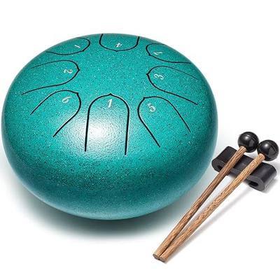 Lronbird Steel Tongue Drum 6 Inch 8 Notes Rain Drum Style Gift | Calming, Relaxation, Meditation, Education, Musical Instrument for Adults Beginners (Malachite)