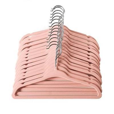 ManGotree Baby Hangers, Childrens Hanger Kids Coat Hangers with Ultra Thin & Non-Slip Design 15 Pack (Light Pink)