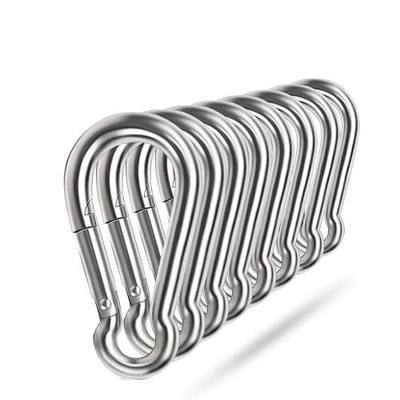 Spring Snap Hooks, 304 Stainless Steel Metal Clip Heavy Duty Rope Connector Small Snap Clamp Key Chain Link Buckle for Hammock Swing Set Outdoor Travel Camping Fishing Hiking