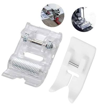 CESUSME 2 Pcs Roller Sewing Machine Presser Foot, Plus Non-Stick Zigzag Teflon Presser Feet - Fit for Singer, Brother, Babylock, Low Shank Simplicity Sewing Machine(2 Styles) | Fit for Singer, Brother, Babylock, Low Shank Simplicity Sewing Machine (2 styles)