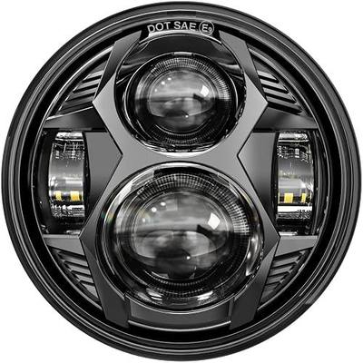 AUDEXEN 5.75 Inch Round Led Headlight 51W 5-3/4" Headlight Compatible with Harley Dyna Sportster Iron 883 Street Rod Street Bob Softail Deuce Custom Super Wide Glide Motorcycle, Black