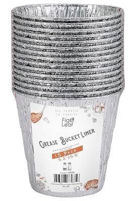 (15 Pack) Grease Bucket Liner Compatible with Pit Boss Grills 67292 Foil, Oklahoma Joe's 9518545P06, Rec Tec Large Bucket & Other Grill Bucket Accessories l 6.3” x 6.0” l Disposable Aluminum