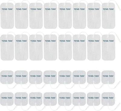 TENS 7000 Official TENS Unit Replacement Pads, 32 Pack, 16-2" X 2", 16-2" X 4" Electrode Pads Compatible with Most TENS Machines Replacement Electrodes Pack