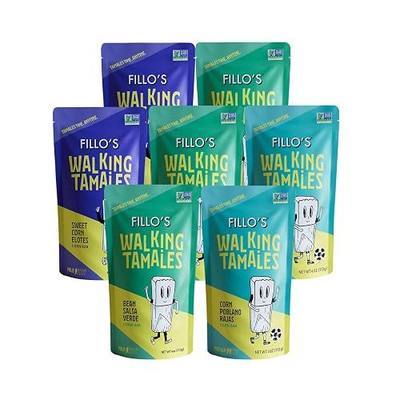 Fillo’s Tamales Variety Pack (7 Pack) – Ready-to-Eat Shelf Stable Mexican Tamales, Microwave Meal, Gluten-Free, Vegan, Non-GMO – Salsa Verde, Corn Poblano Rajas & Sweet Corn Elotes