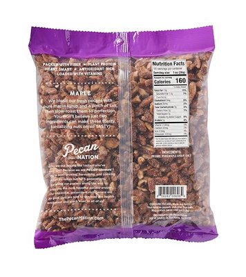 Pecan Nation Maple Roasted Georgia Pecan Halves 16 oz., Natural, No preservatives, Antioxidant-Rich, Non-GMO, Healthy Snacking Pecans for Adults and Kids