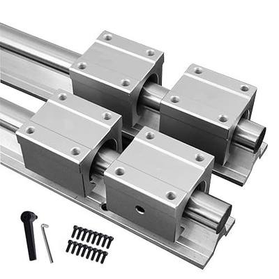 Linear Shaft Parts Kits 2Pcs SBR20-1000mm/39.4 inch with 4Pcs SBR20UU Square Type Block Bearing for Fully suppoeted Shaft Rod