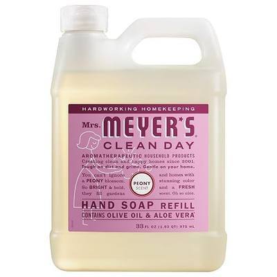 MRS. MEYER'S CLEAN DAY Liquid Hand Soap Refill, Cruelty Free and Biodegradable Hand Wash Made with Essential Oils, Peony Scent, 33 oz