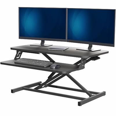 VIVO Black 32 inch Stand Up Desk Riser, DESK-V000S | Height Adjustable, Standing Desk Converter, Quick Sit to Stand, Tabletop Dual Monitor Riser Workstation, Minimal Assembly