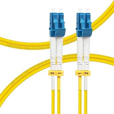FLYPROFiber- LC to LC Single Mode Fiber Patch Cable OS2 1M/3ft | Duplex, 9/125um SMF, SM Singlemode Fiber Jumper, For 1G/10G/100G Transceivers / Data Centers, Fully Pre-Tested, LSZH, Yellow