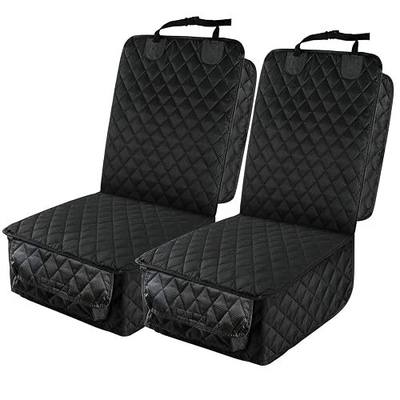 PETICON Waterproof Front Seat Car Cover 2 Pack, Full Protection | Dog Car Seat Cover with Side Flaps, Nonslip Scratchproof Captain Chair Seat Cover Fits for Cars, Trucks, SUVs, Jeep, Black