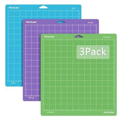 WORKLION Cutting Mat 12x12 Compatible with Maker/Maker 3/Maker 4/Air 2/Explore 3/4, Variety Sticky(Standard,Light,Strong) Vinyl Mat(3Pack) Accessories