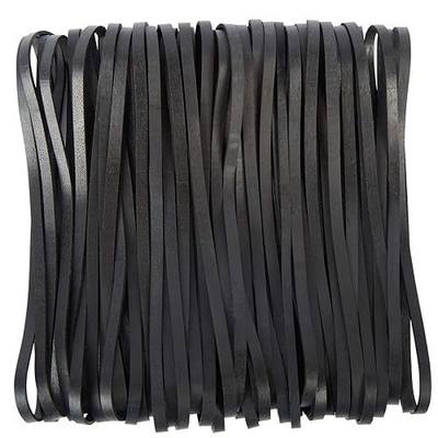 AMUU Rubber Bands Large Black 50 Pack 8in Rubbers Bands for Trash Cans | Elastic Rubber Bands for Office Supplies Folders Cat Litter Box