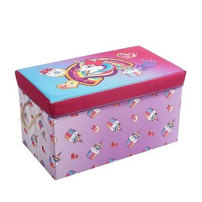 JoJo Siwa Collapsible Toy Storage Bench and Ottoman, 14.5" H x 14.5" D x 25" L