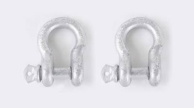 Size 3/4" Anchor Shackle, Carbon Steel Body Material, Alloy Steel Pin Material, 2 PK.