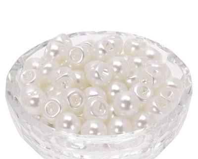 Shapenty Round Plastic Pearl Button Bulk with Hole for DIY Craft Sewing Shirt Skirt Dress Sweater Jacket Wedding Gown Costume Jewelry Gift Supply Accessories Clothing Decoration, 50PCS (White, 10mm)