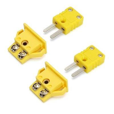 2Set K-Type Panel Mount Thermocouple Miniature Socket and Plug Connector(Yellow)