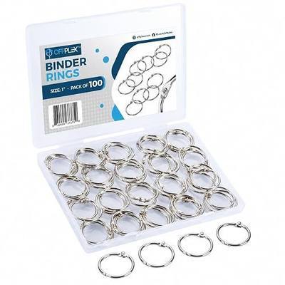 Loose Leaf Binder Rings 1 Inch (100 Pack) – Sturdy Book Rings, Index Card Rings, Key Rings, Flashcard Rings, Notebook Paper Rings, Metal Rings for Office, School or Home