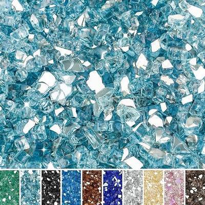 Skyflame Aqua Blue Fire Pit Glass for Propane Gas Fireplace, 10LB | 1/2-Inch, Reflective Fireglass, Tempered Fire GLass, Garden Landscaping, Indoor Outdoor Use