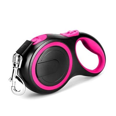 Segarty 26ft Dog Leash Retractable, 8m Dog Leads Long for Medium Large Breed Pets 44-110Lbs, No Tangle Nylon Tape and 1 Button Break & Lock Heavy Duty Leash for Training Running, Pink