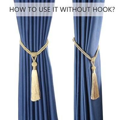 BEL AVENIR Curtain Tiebacks Hand-Woven Holdbacks Home Decorative Tassels Tiebacks (Gold, 2 Pack)